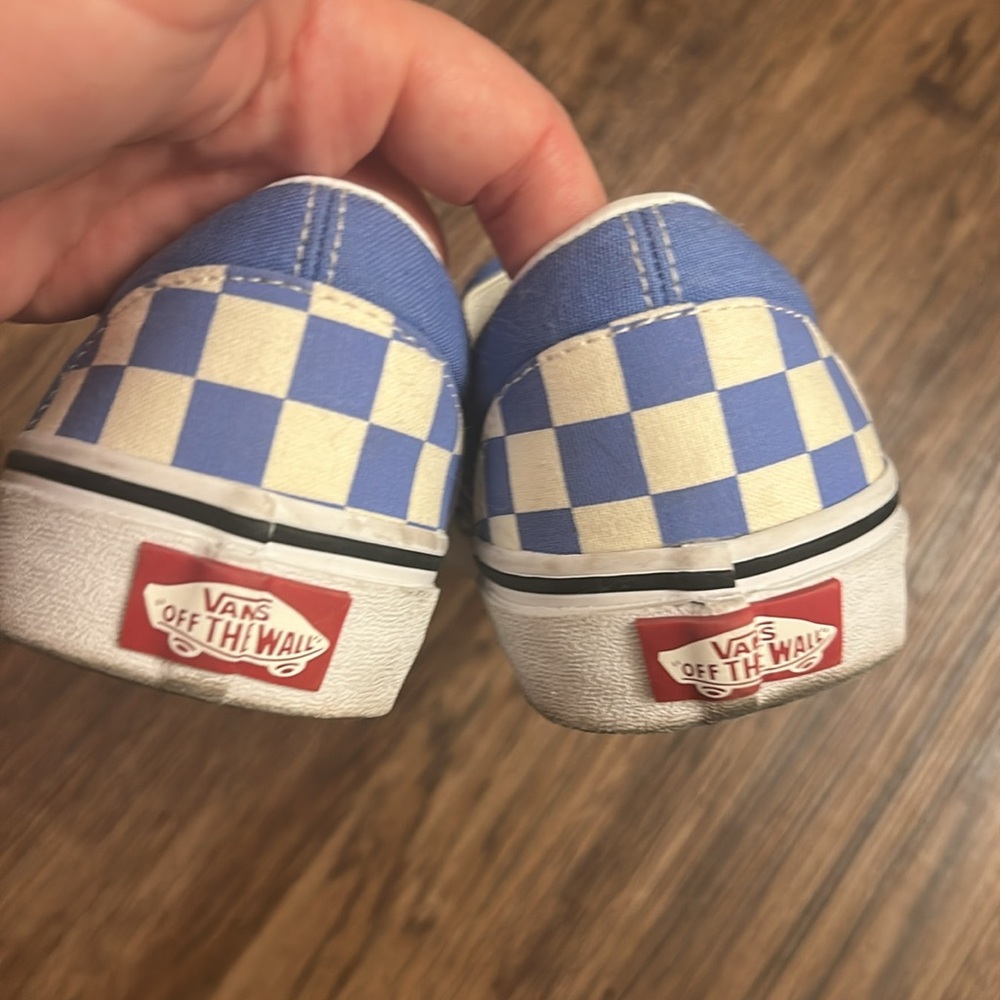 Vans Blue and White Checkered Slip-Ons - Picture 3 of 5